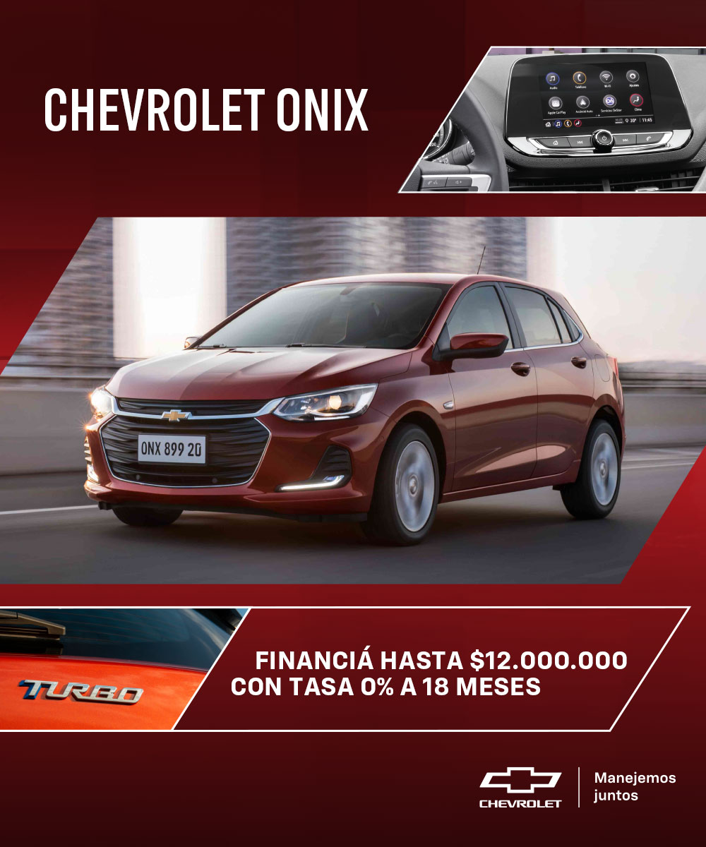 Financiá hasta $12.000.000 en tu Chevrolet Onix