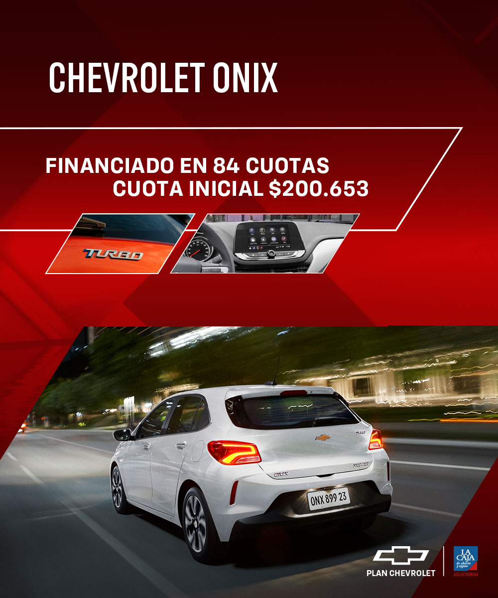 Accedé a tu Chevrolet Onix financiado en 84 cuotas